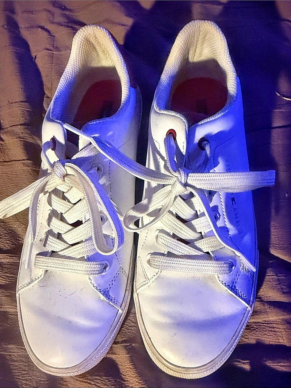 Tommy Hilfiger Essential Court Sneaker Women's White & Blue Sneakers size 8M